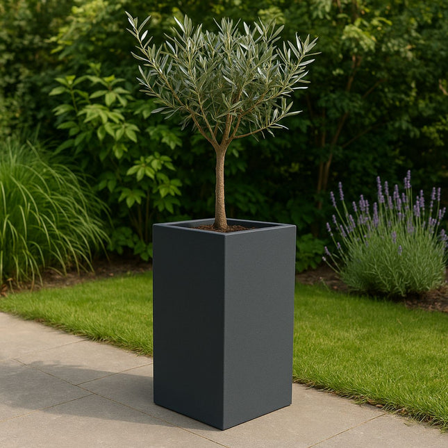 GARDRA Polyester plantenbak 40x40x80 cm - Zwartgrijs (RAL 7021) - Doika - Plantenbak - GARDRA -  - DOIKA-CP-2.2-RAL-7021