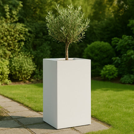 GARDRA Polyester plantenbak 50x50x120 cm - Zuiver Wit (RAL 9010) - Doika - Plantenbak - GARDRA -  - DOIKA-CP-0-RAL-9010