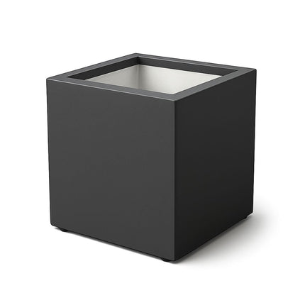 GARDRA Polyester plantenbak 60x60x60 cm met wielen - Zwartgrijs (RAL 7021) - Doika - Plantenbak - GARDRA -  - DOIKA-WIELEN - RAL-7021