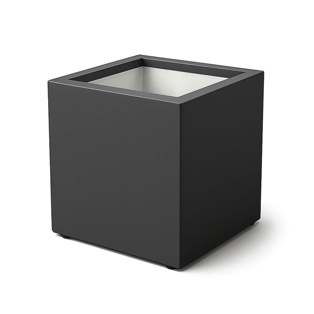 GARDRA Polyester plantenbak 60x60x60 cm met wielen - Zwartgrijs (RAL 7021) - Doika - Plantenbak - GARDRA -  - DOIKA-WIELEN - RAL-7021