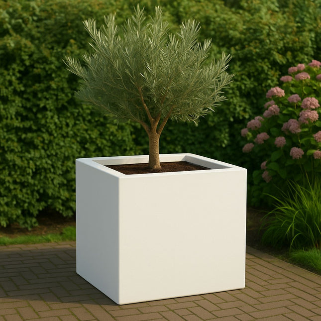 GARDRA Polyester plantenbak 80x80x80 cm - Zuiver Wit (RAL 9010) - Doika - Plantenbak - GARDRA -  - DOIKA-AP-05-RAL-9010
