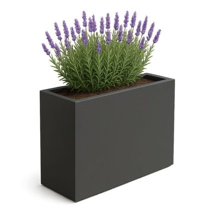 GARDRA Polyester plantenbak 90x25x80 cm - Zwartgrijs (RAL 7021) - Doika - Plantenbak - GARDRA -  - DOIKA-BP-05-RAL-7021