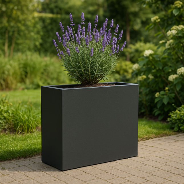 GARDRA Polyester plantenbak 90x25x80 cm - Zwartgrijs (RAL 7021) - Doika - Plantenbak - GARDRA -  - DOIKA-BP-05-RAL-7021