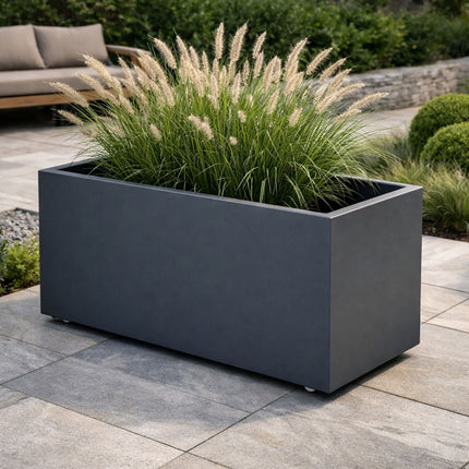 GARDRA Polyester plantenbak met wielen 100x50x50 cm - Zwartgrijs (RAL 7021) - Doika - Plantenbak - GARDRA -  - 