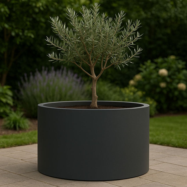GARDRA Polyester plantenbak Ø 100x60 cm - Zwartgrijs (RAL 7021) - Doika - Plantenbak - GARDRA -  - DOIKA-FP-3 7021