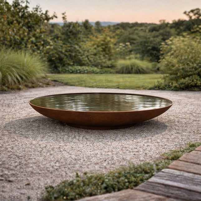Grote ronde cortenstaal waterschaal 100x13,4 cm - Doika - Waterschaal - Geroba - 5404033114140 - AquadiC03