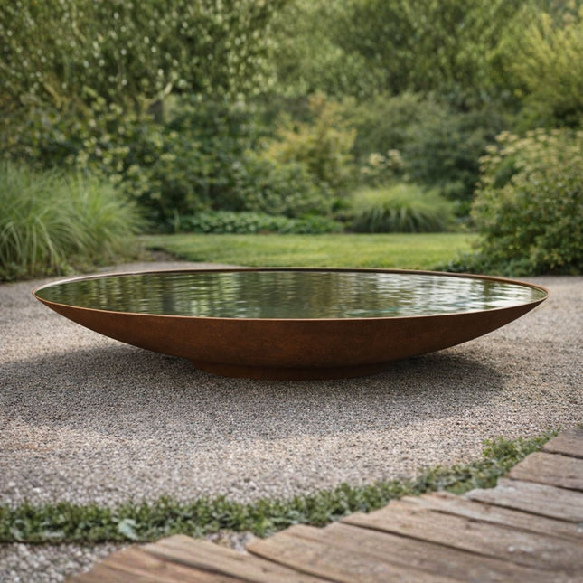 Grote ronde cortenstaal waterschaal 120x16,1 cm - Doika - Waterschaal - Geroba - 5404033114157 - AquadiC04