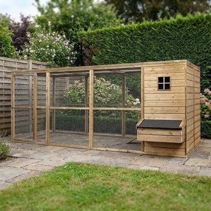 Kippenhok Luuk 448 x 179 x 183 cm - Geïmpregneerd hout - Doika - Kippenhok - Glorenza - 8720094051246 - 8720094051246