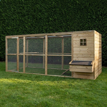 Kippenhok Luuk 448 x 179 x 183 cm - Geïmpregneerd hout - Doika - Kippenhok - Glorenza - 8720094051246 - 8720094051246