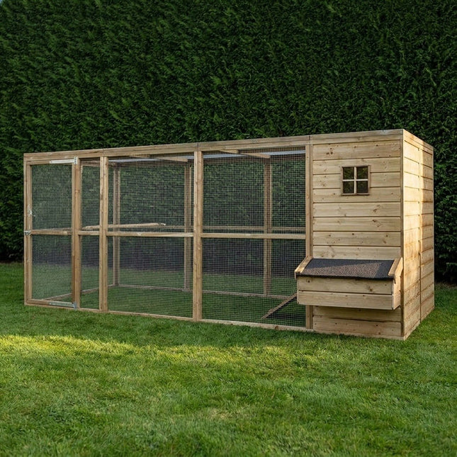 Kippenhok Luuk 448 x 179 x 183 cm - Geïmpregneerd hout - Doika - Kippenhok - Glorenza - 8720094051246 - 8720094051246
