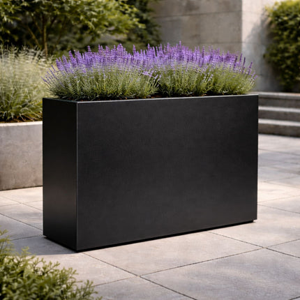 Langwerpige aluminium plantenbak 120x30x80 cm - Gitzwart (RAL 9005) - Doika - Plantenbak - Geroba -  - Artus14