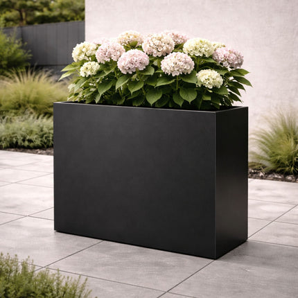 Langwerpige aluminium plantenbak 120x30x80 cm - Gitzwart (RAL 9005) - Doika - Plantenbak - Geroba -  - Artus14