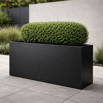 Langwerpige aluminium plantenbak 150x30x80 cm - Gitzwart (RAL 9005) - Doika - Plantenbak - Geroba -  - Artus13