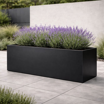 Langwerpige aluminium plantenbak 150x50x60 cm - Gitzwart (RAL 9005) - Doika - Plantenbak - Geroba -  - Artus11