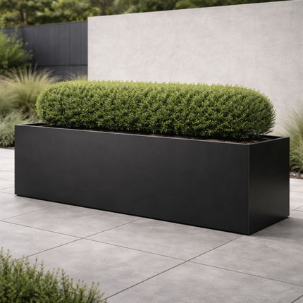 Langwerpige aluminium plantenbak 200x50x60 cm - Gitzwart (RAL 9005) - Doika - Plantenbak - Geroba -  - Artus12