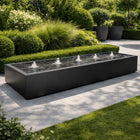Langwerpige aluminium watertafel met fonteinen 400x100x40cm 103kg - Gitzwart (RAL 9005) - Doika - Watertafel - Geroba -  - TaulaAA4
