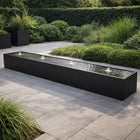 Langwerpige aluminium watertafel met fonteinen 400x60x40cm 75kg - Gitzwart (RAL 9005) - Doika - Watertafel - Geroba -  - TaulaAA10