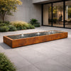 Langwerpige cortenstaal watertafel met fonteinen 300x60x40cm 165kg - Doika - Watertafel - Geroba -  - TaulaAC9