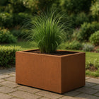 Langwerpige cortenstalen plantenbak met bodem 100x40x40 cm - Doika - Plantenbak - Geroba -  - ArtesaB22