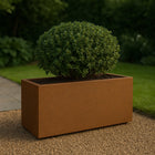 Langwerpige cortenstalen plantenbak met bodem 120x40x40 cm - Doika - Plantenbak - Geroba -  - ArtesaB20