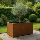 Langwerpige cortenstalen plantenbak met bodem 120x50x60 cm - Doika - Plantenbak - Geroba -  - ArtesaB14