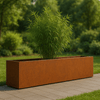 Langwerpige cortenstalen plantenbak met bodem 200x40x40 cm - Doika - Plantenbak - Geroba -  - ArtesaB18