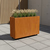 Langwerpige cortenstalen plantenbak met wielen 120x40x80 cm - Doika - Plantenbak - Geroba -  - ArtesaWH29