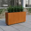 Langwerpige cortenstalen plantenbak met wielen 150x40x80 cm - Doika - Plantenbak - Geroba -  - ArtesaWH30