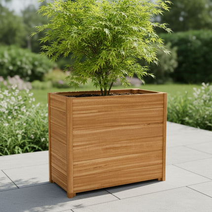 Langwerpige Hardhouten plantenbak met poten 100x40x81 cm - Doika - Plantenbak - Geroba -  - ARRELH4