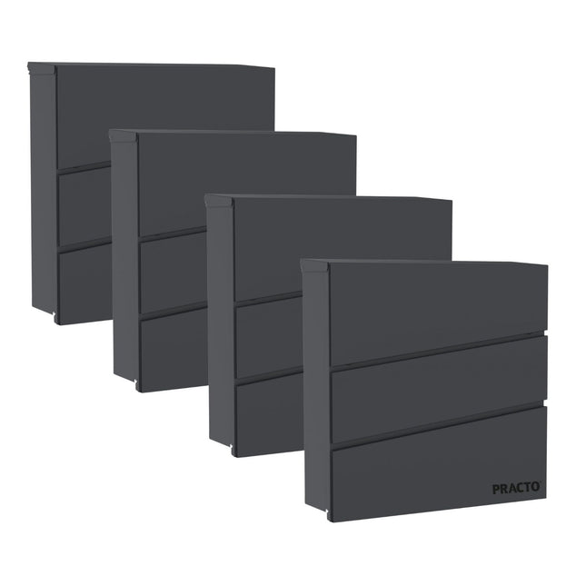 Practo Garden Brievenbussen Dijon Antraciet | Set van 4 stuks - Doika - Brievenbusset - Practo Garden -  - 4 stuks van B330AN