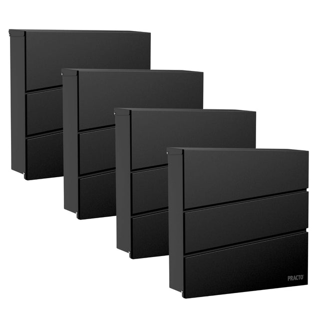 Practo Garden Brievenbussen Dijon Mat Zwart | Set van 4 stuks - Doika - Brievenbusset - Practo Garden -  - 4 stuks van B330N