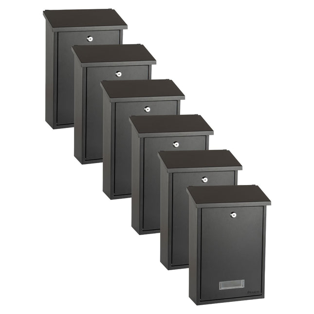 Practo Garden Brievenbussen Dublin Mat Zwart | Set van 6 stuks - Doika - Brievenbusset - Practo Garden -  - 6 stuks van B311N