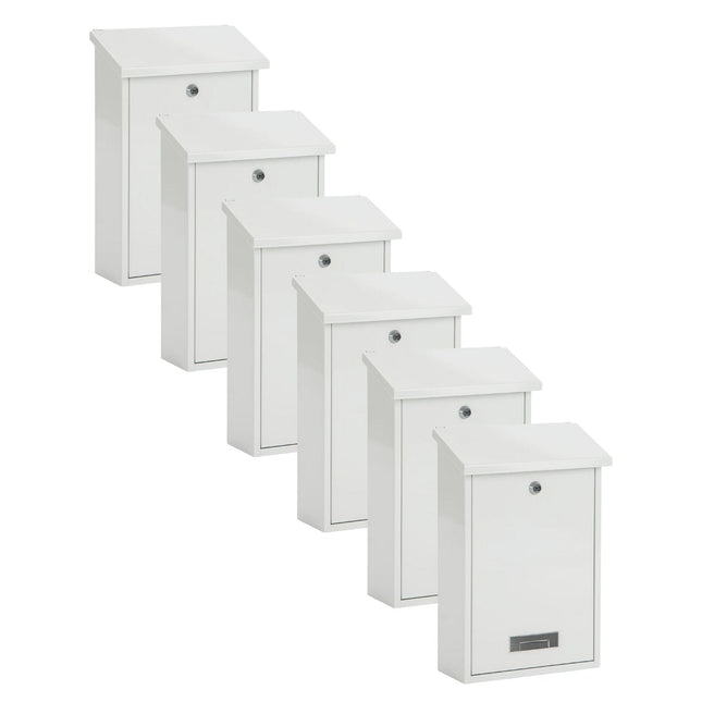 Practo Garden Brievenbussen Dublin Wit | Set van 6 stuks - Doika - Brievenbusset - Practo Garden -  - 6 stuks van B311B