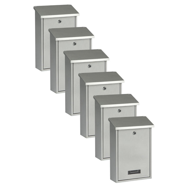 Practo Garden Brievenbussen Dublin zilvergrijs | Set van 6 stuks - Doika - Brievenbusset - Practo Garden -  - 6 stuks van B311A