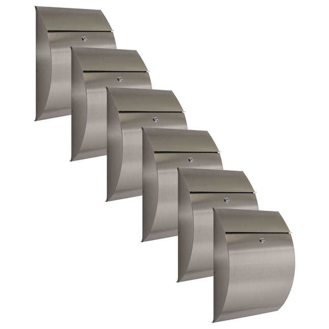 Practo Garden Brievenbussen Las Vegas RVS | Set van 6 stuks - Doika - Brievenbus - Practo Garden -  - 6 stuks van B514