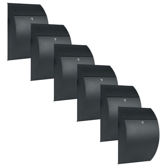 Practo Garden Brievenbussen Montreal mat zwart | Set van 6 stuks - Doika - Brievenbusset - Practo Garden -  - 6 stuks van B414AN