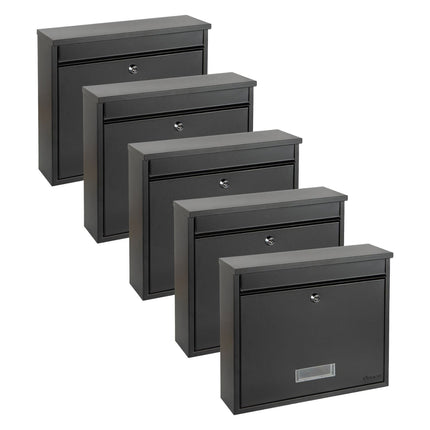 Practo Garden Brievenbussen Oxford Mat Zwart | Set van 5 stuks - Doika - Brievenbusset - Practo Garden -  - 5 stuks van B303N