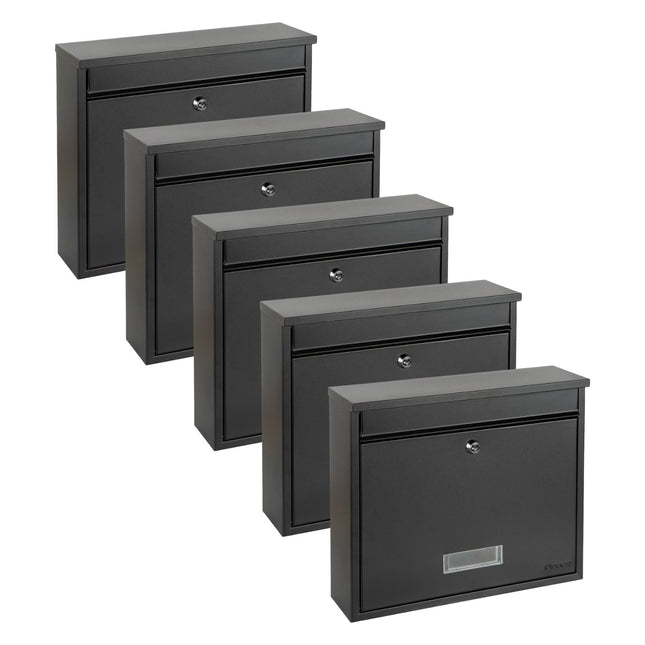 Practo Garden Brievenbussen Oxford Mat Zwart | Set van 5 stuks - Doika - Brievenbusset - Practo Garden -  - 5 stuks van B303N