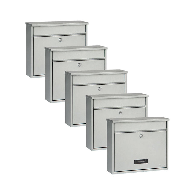 Practo Garden Brievenbussen Oxford zilvergrijs | Set van 5 stuks - Doika - Brievenbusset - Practo Garden -  - 5 stuks van B303A