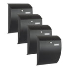 Practo Garden Brievenbussen Sheffield Mat Zwart | Set van 4 stuks - Doika - Brievenbusset - Practo Garden -  - 4 stuks van B306N