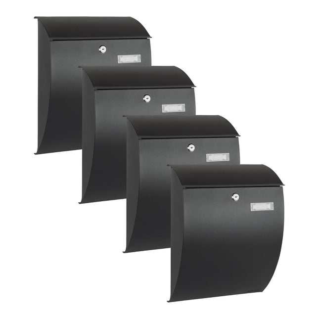 Practo Garden Brievenbussen Sheffield Mat Zwart | Set van 4 stuks - Doika - Brievenbusset - Practo Garden -  - 4 stuks van B306N