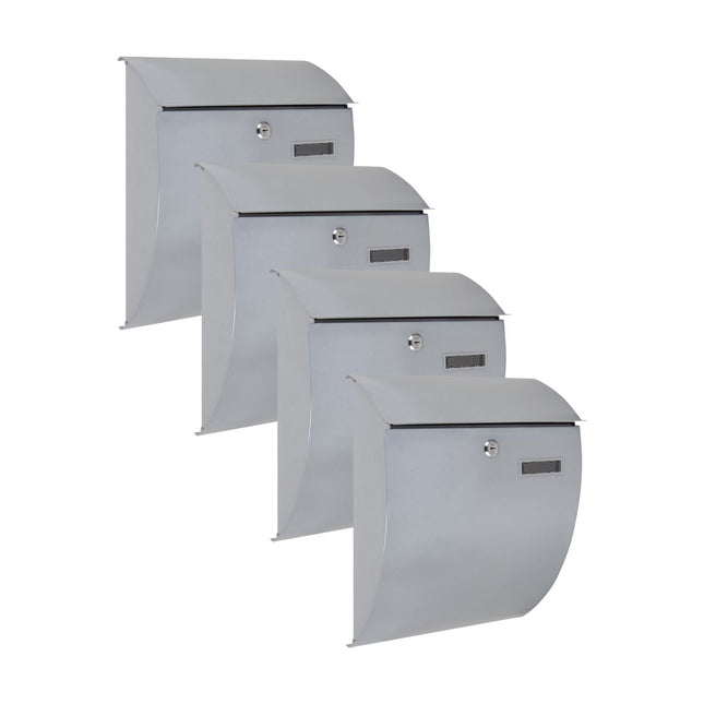 Practo Garden Brievenbussen Sheffield zilvergrijs | Set van 4 stuks - Doika - Brievenbusset - Practo Garden -  - 4 stuks van B306A