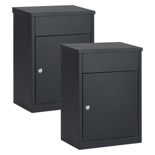 Practo Garden Pakketbrievenbussen Edmonton mat zwart | Set van 2 stuks - Doika - Brievenbusset - Practo Garden -  - 2 stuks van B421AN