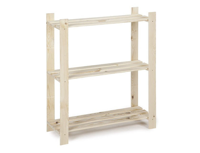 Practo Houten opbergrek 95x80x30 cm – 3 legborden - Doika - Opbergrekken - Practo Home -  - H202