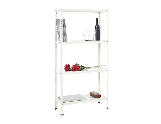 Practo Metalen opbergrek 150x75x30 cm – 4 legborden – Wit - Doika - Opbergrekken - Practo Home -  - M103B
