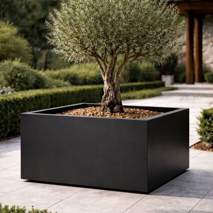 Vierkante aluminium plantenbak 100x100x60 cm - Gitzwart (RAL 9005) - Doika - Plantenbak - Geroba -  - Artus6