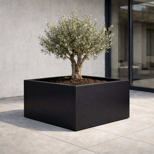 Vierkante aluminium plantenbak 100x100x60 cm - Gitzwart (RAL 9005) - Doika - Plantenbak - Geroba -  - Artus6