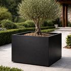 Vierkante aluminium plantenbak 100x100x80 cm - Gitzwart (RAL 9005) - Doika - Plantenbak - Geroba -  - Artus7