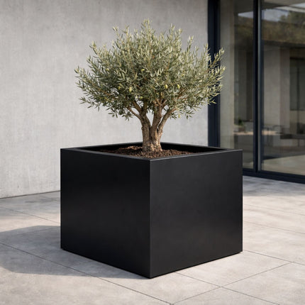 Vierkante aluminium plantenbak 100x100x80 cm - Gitzwart (RAL 9005) - Doika - Plantenbak - Geroba -  - Artus7