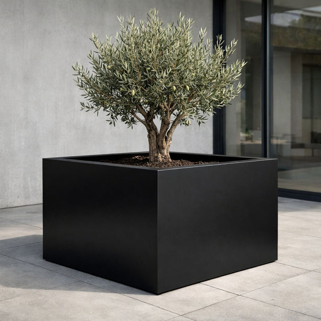 Vierkante aluminium plantenbak 120x120x80 cm - Gitzwart (RAL 9005) - Doika - Plantenbak - Geroba -  - Artus8